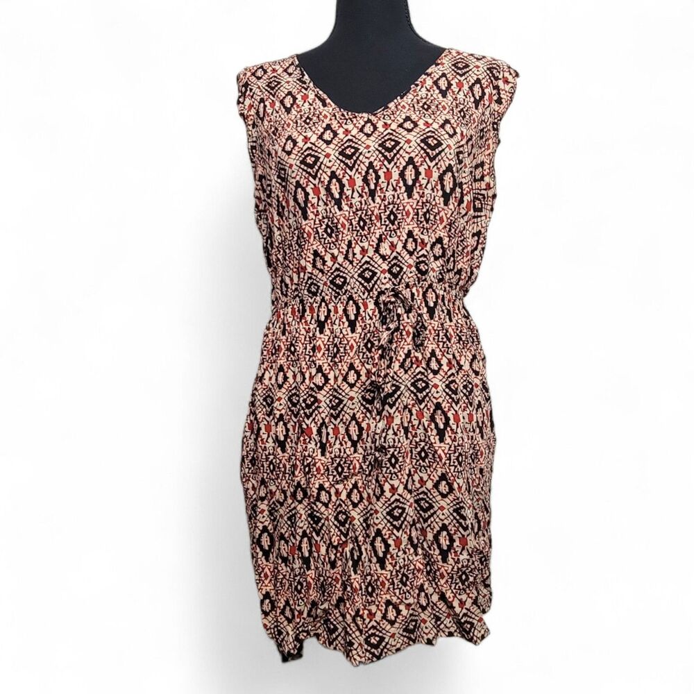 BeBop Mini Dress Women's Large Southwestern Pattern Print Sundress Summer Beach